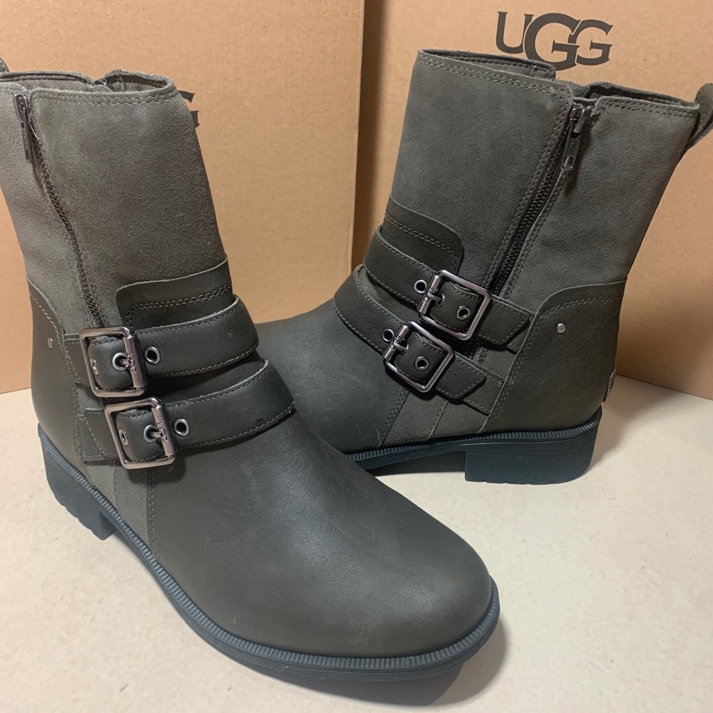 New UGG Australia W 12 Slate Wilde leather boots